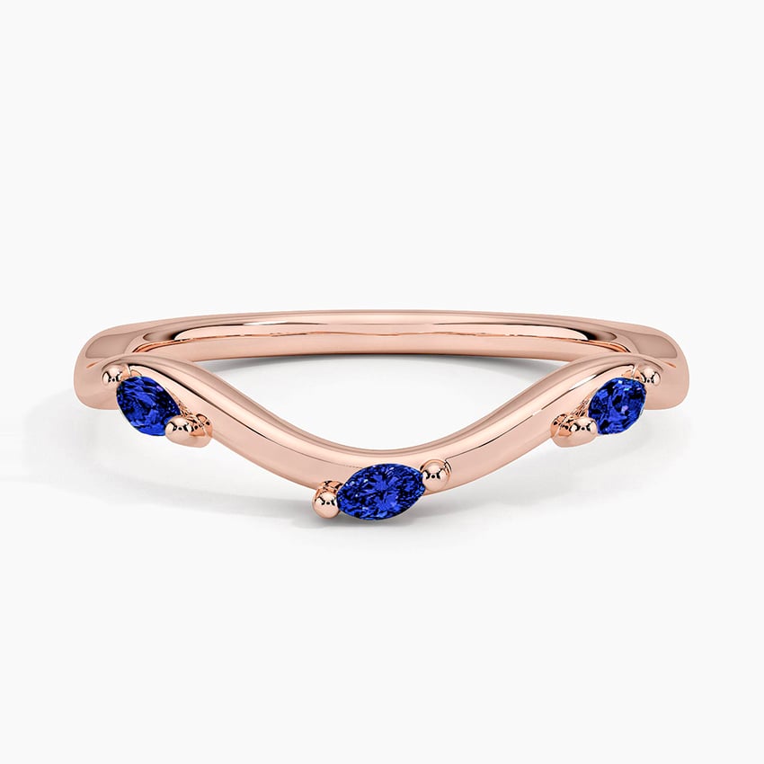 Willow Contour Sapphire Ring Rose Gold 18k Wedding Band