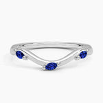 Willow Contour Sapphire Ring Platinum Wedding Band