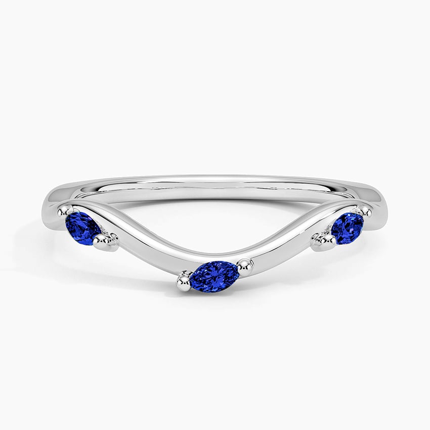 Willow Contour Sapphire Ring Platinum Wedding Band