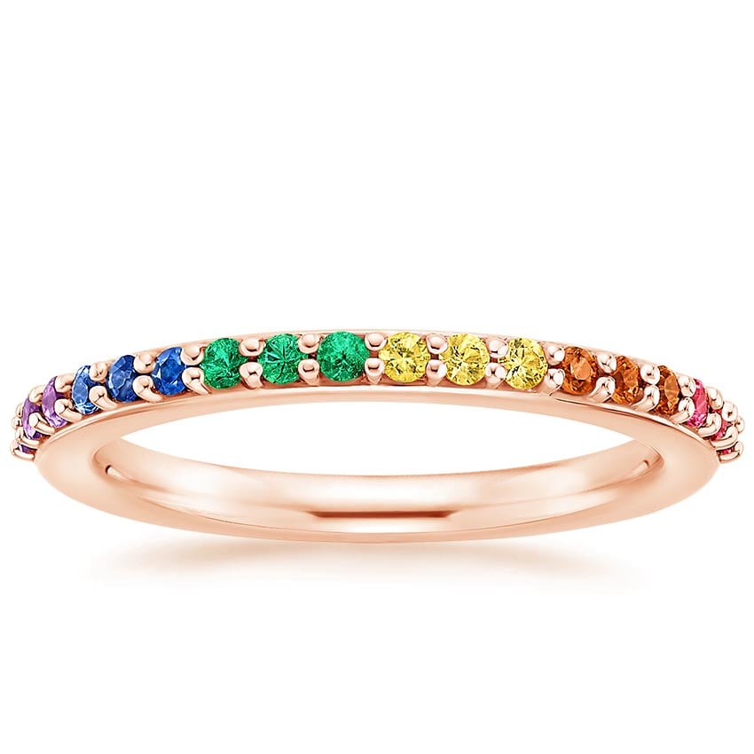 Rainbow Ring Rose Gold 18k Wedding Band