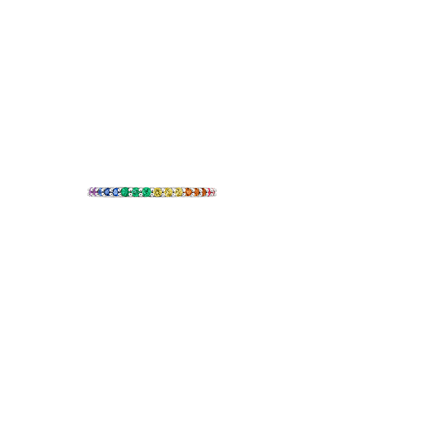 Rainbow Ring Platinum Wedding Band