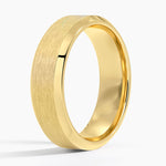 Apollo Beveled Edge Sapphire 6.5mm Wedding Ring Yellow Gold 18k Wedding Band