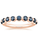 Monaco Sapphire Ring Rose Gold 18k Wedding Band