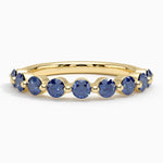Monaco Sapphire Ring Yellow Gold 18k Wedding Band