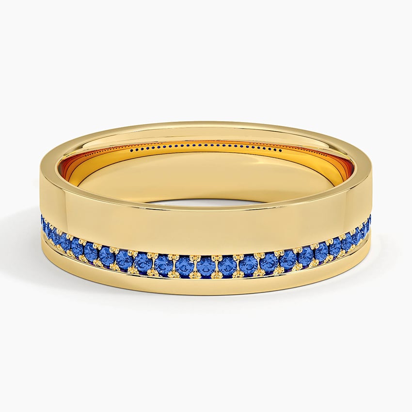 Austin Sapphire 5.5mm Wedding Ring Yellow Gold 18k Wedding Band