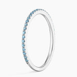 Luxe Ballad Swiss Blue Topaz Ring Platinum Wedding Band