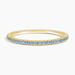 Luxe Ballad Swiss Blue Topaz Ring Yellow Gold 18k Wedding Band
