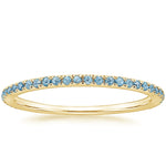 Luxe Ballad Swiss Blue Topaz Ring Yellow Gold 18k Wedding Band