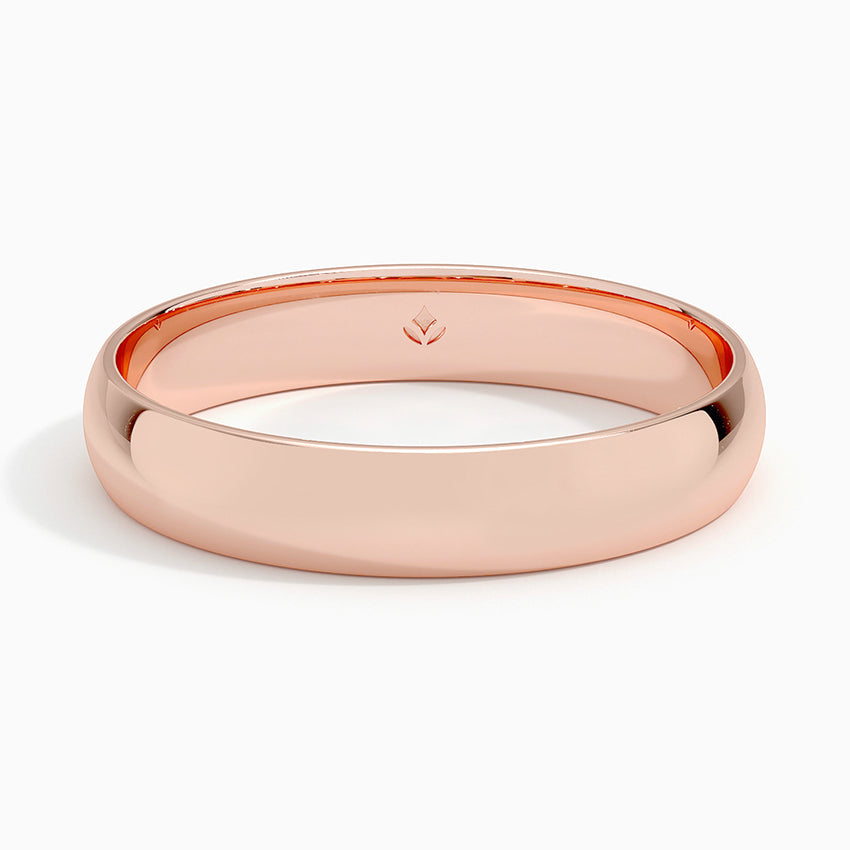 Slim Profile 4mm Wedding Ring Rose Gold 18k Wedding Band