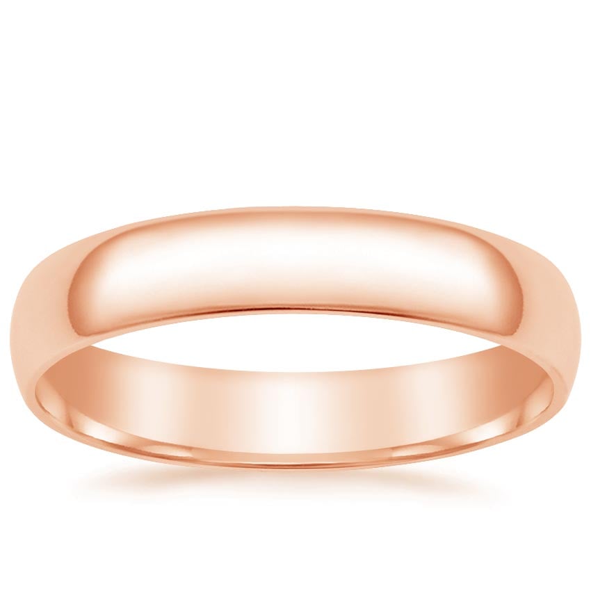 Slim Profile 4mm Wedding Ring Rose Gold 18k Wedding Band
