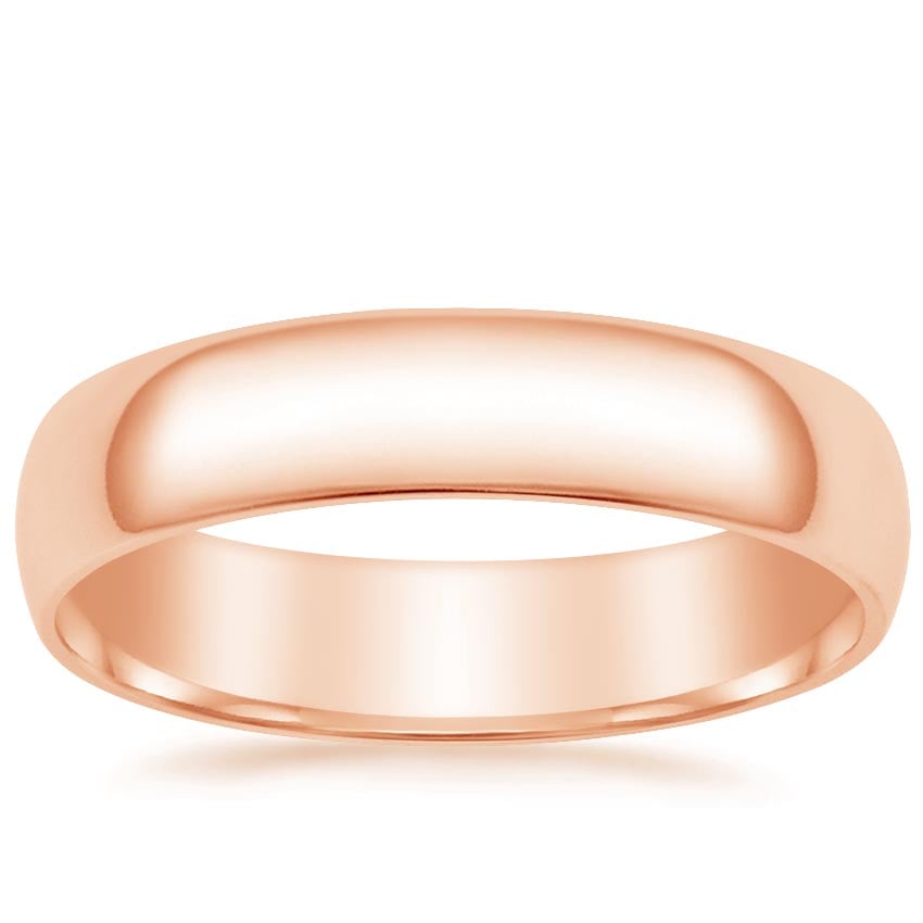 Slim Profile 5mm Wedding Ring Rose Gold 18k Wedding Band