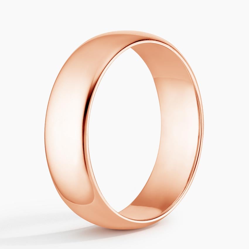 Slim Profile 6mm Wedding Ring Rose Gold 18k Wedding Band