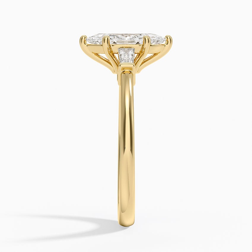 Symphony Tapered Baguette Three Stone Diamond Ring (1/5 ct. tw.) Yellow Gold 18k Marquise Engagement Ring