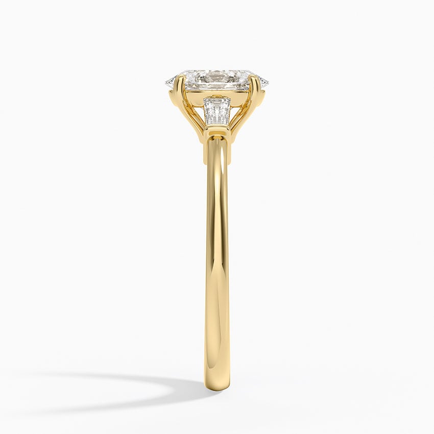 Symphony Tapered Baguette Three Stone Diamond Ring (1/5 ct. tw.) Yellow Gold 18k Oval Engagement Ring