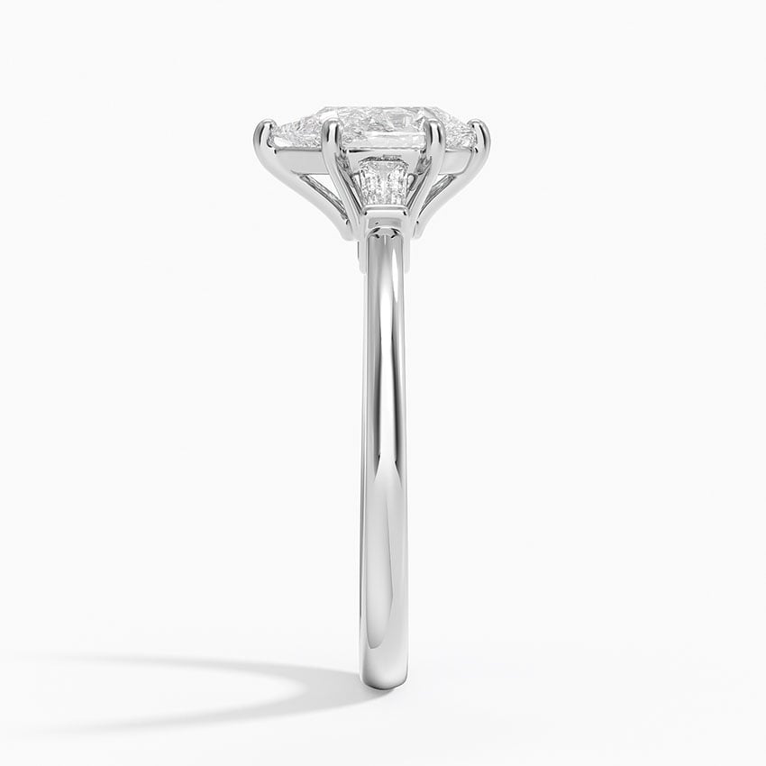 Symphony Tapered Baguette Three Stone Diamond Ring (1/5 ct. tw.) Platinum Pear Engagement Ring