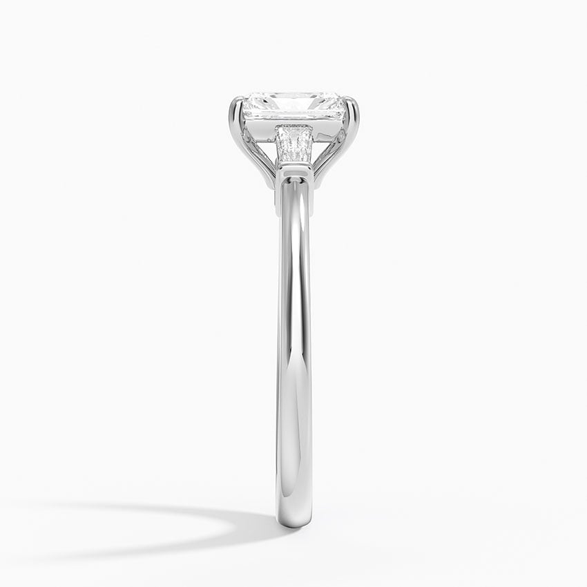 Symphony Tapered Baguette Three Stone Diamond Ring (1/5 ct. tw.) Platinum Radiant Engagement Ring