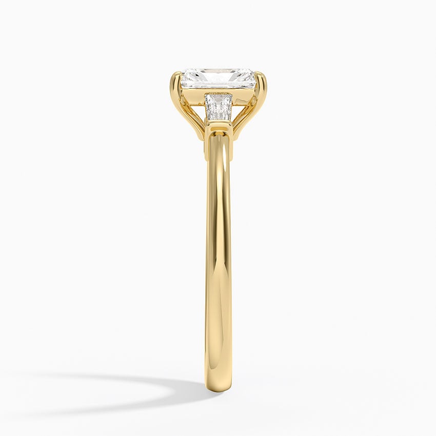 Symphony Tapered Baguette Three Stone Diamond Ring (1/5 ct. tw.) Yellow Gold 18k Radiant Engagement Ring