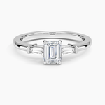 Symphony Tapered Baguette Three Stone Diamond Ring (1/5 ct. tw.) Platinum Emerald Engagement Ring