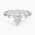 Symphony Tapered Baguette Three Stone Diamond Ring (1/5 ct. tw.) Platinum Marquise Engagement Ring