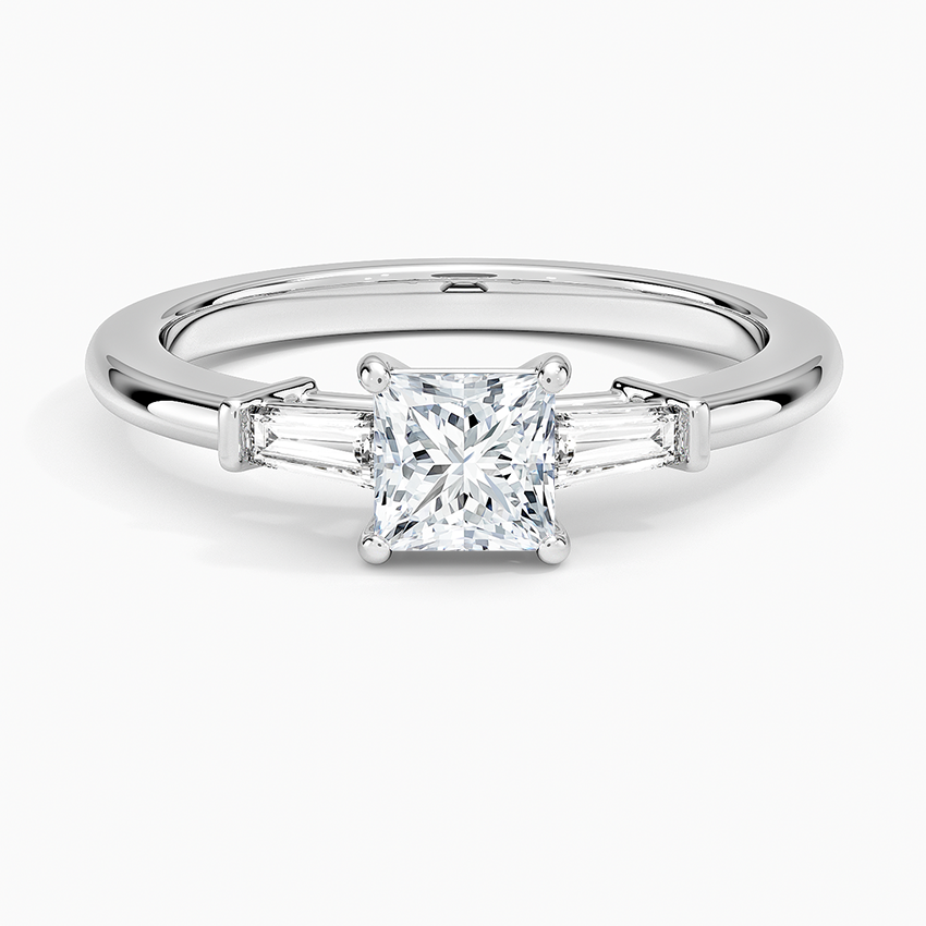 Symphony Tapered Baguette Three Stone Diamond Ring (1/5 ct. tw.) Platinum Princess Engagement Ring
