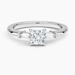 Symphony Tapered Baguette Three Stone Diamond Ring (1/5 ct. tw.) Platinum Princess Engagement Ring