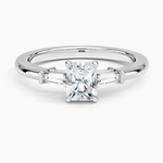 Symphony Tapered Baguette Three Stone Diamond Ring (1/5 ct. tw.) Platinum Radiant Engagement Ring