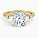 Symphony Tapered Baguette Three Stone Diamond Ring (1/5 ct. tw.) Yellow Gold 18k Cushion Engagement Ring