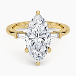 Symphony Tapered Baguette Three Stone Diamond Ring (1/5 ct. tw.) Yellow Gold 18k Marquise Engagement Ring