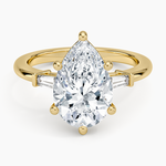 Symphony Tapered Baguette Three Stone Diamond Ring (1/5 ct. tw.) Yellow Gold 18k Pear Engagement Ring