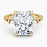 Symphony Tapered Baguette Three Stone Diamond Ring (1/5 ct. tw.) Yellow Gold 18k Radiant Engagement Ring