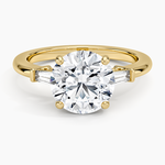 Symphony Tapered Baguette Three Stone Diamond Ring (1/5 ct. tw.) Yellow Gold 18k Round Engagement Ring