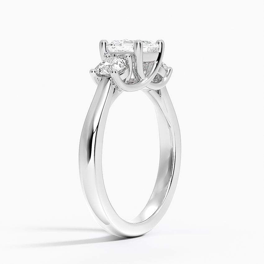 Petite Three Stone Trellis Diamond Ring (1/3 ct. tw.) Platinum Asscher Engagement Ring