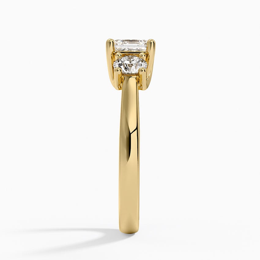 Petite Three Stone Trellis Diamond Ring (1/3 ct. tw.) Yellow Gold 18k Asscher Engagement Ring