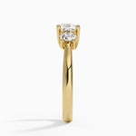 Petite Three Stone Trellis Diamond Ring (1/3 ct. tw.) Yellow Gold 18k Cushion Engagement Ring