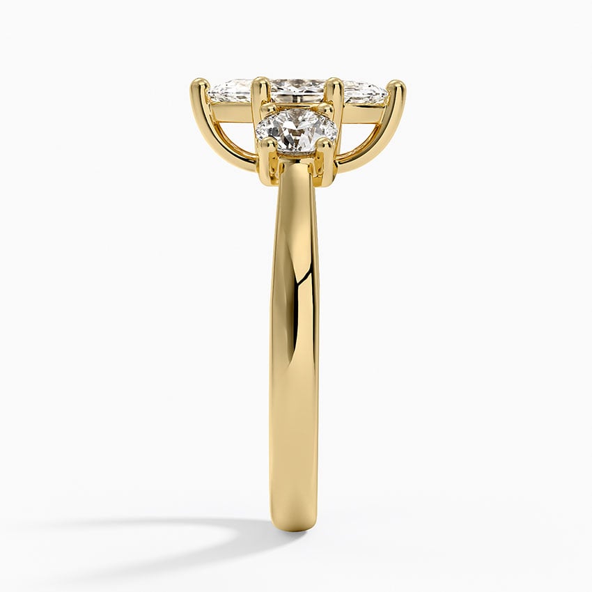 Petite Three Stone Trellis Diamond Ring (1/3 ct. tw.) Yellow Gold 18k Marquise Engagement Ring