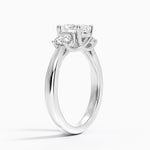 Petite Three Stone Trellis Diamond Ring (1/3 ct. tw.) Platinum Oval Engagement Ring