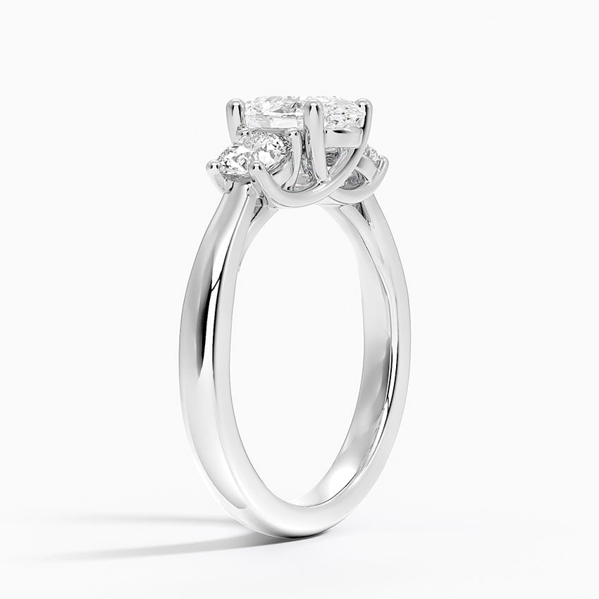 Petite Three Stone Trellis Diamond Ring (1/3 ct. tw.) Platinum Oval Engagement Ring