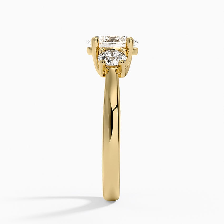 Petite Three Stone Trellis Diamond Ring (1/3 ct. tw.) Yellow Gold 18k Oval Engagement Ring