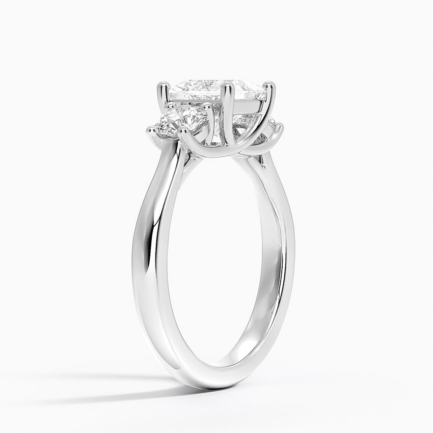 Petite Three Stone Trellis Diamond Ring (1/3 ct. tw.) Platinum Princess Engagement Ring