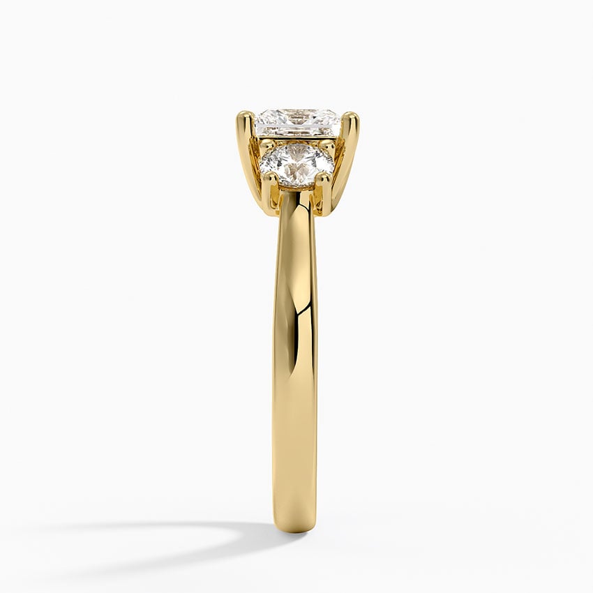 Petite Three Stone Trellis Diamond Ring (1/3 ct. tw.) Yellow Gold 18k Princess Engagement Ring