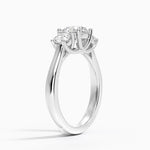 Petite Three Stone Trellis Diamond Ring (1/3 ct. tw.) Platinum Round Engagement Ring
