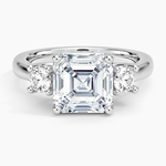 Petite Three Stone Trellis Diamond Ring (1/3 ct. tw.) Platinum Asscher Engagement Ring