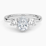 Petite Three Stone Trellis Diamond Ring (1/3 ct. tw.) Platinum Pear Engagement Ring