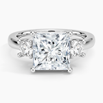 Petite Three Stone Trellis Diamond Ring (1/3 ct. tw.) Platinum Princess Engagement Ring