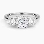 Petite Three Stone Trellis Diamond Ring (1/3 ct. tw.) Platinum Round Engagement Ring