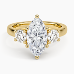 Petite Three Stone Trellis Diamond Ring (1/3 ct. tw.) Yellow Gold 18k Marquise Engagement Ring