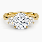 Petite Three Stone Trellis Diamond Ring (1/3 ct. tw.) Yellow Gold 18k Round Engagement Ring