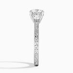 Antique Scroll Engraved Three Stone Diamond Ring (1/3 ct. tw.) Platinum Round Engagement Ring
