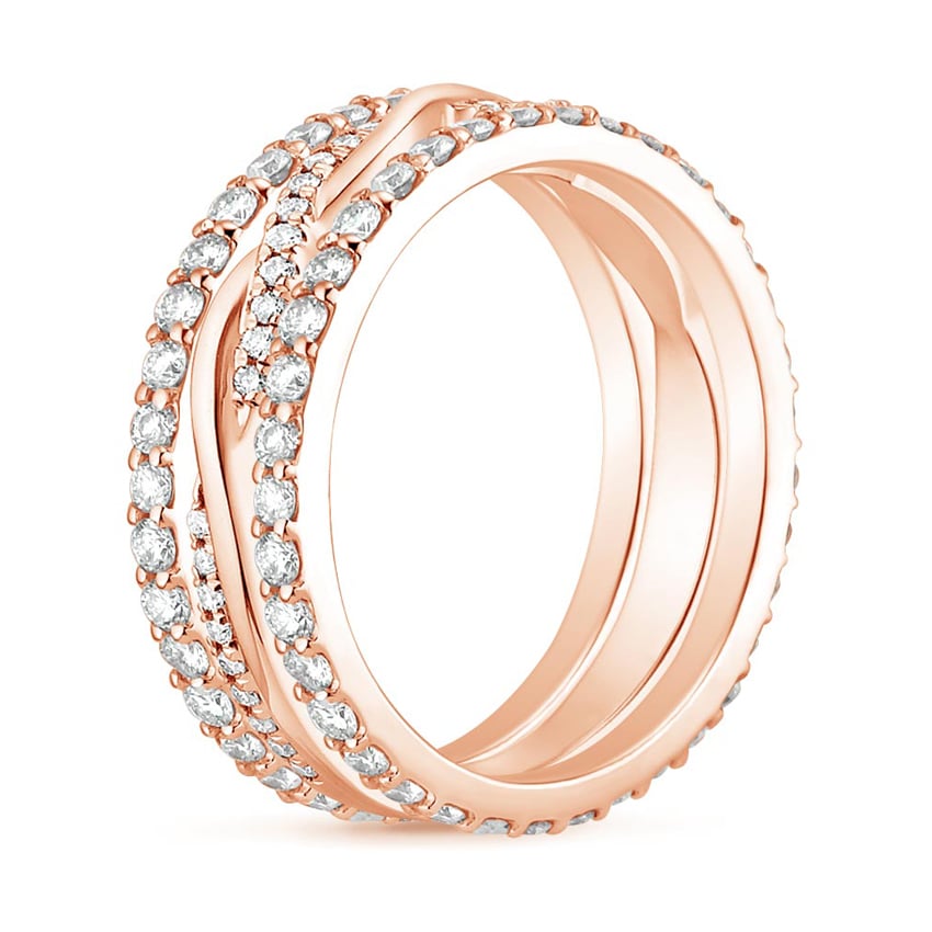 Twisted Vine Diamond Ring Stack (1 1/4 ct. tw.) Rose Gold 18k Eternity Band