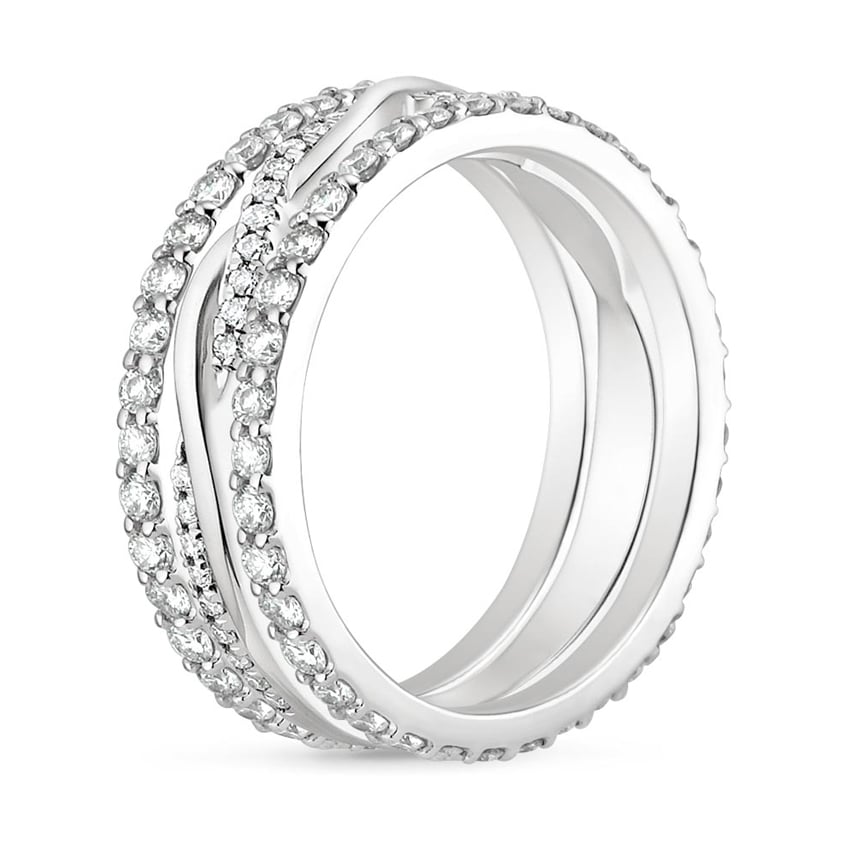 Twisted Vine Diamond Ring Stack (1 1/4 ct. tw.) Platinum Eternity Band